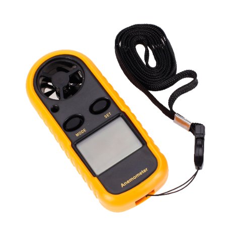 Real Instruments GM816 Portable Anemometer Thermometer Air Wind Speed Gauge Meter Air Flow Velocity Windmeter 30m/s LCD with Temperature Tester