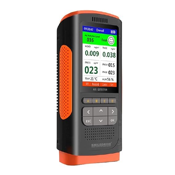 Real Instruments 8-in-1 Air Quality Monitor | PM1.0, PM2.5, PM10, TVOC & HCHO Meter (AQM-02)