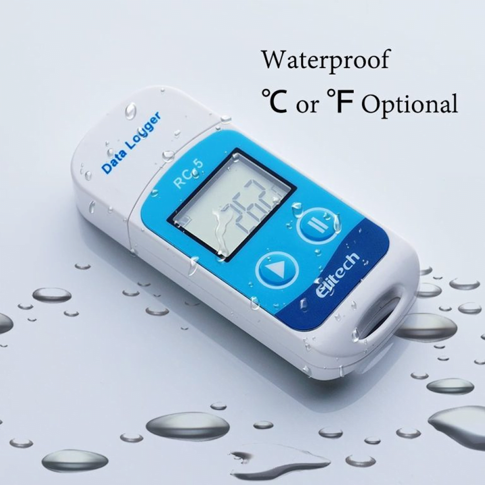 Real Instruments Elitech RC-5 High-Precision Temperature and Humidity Data Logger with Wide Measurement Range, USB Connectivity, Large Data Storage Capacity, LCD Display, Long Battery Life for Cold Chain, Food, Medical & Industrial Monitoring Applications