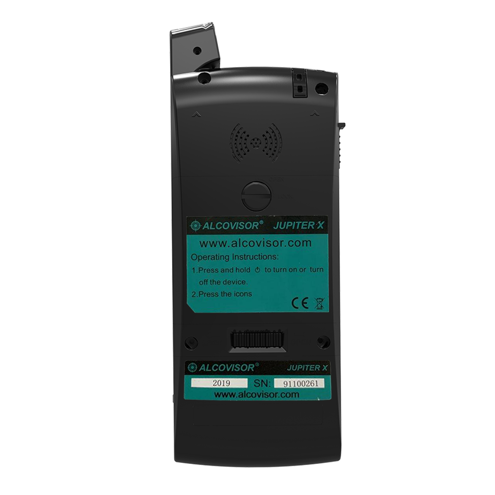 Real Instruments Jupiter X Professional Digital Alcohol Breath Tester with Advanced Fuel Cell Sensor Technology, 4.3-Inch Touchscreen Display, Built-in Camera, Thermal Printer, GPS Tracking, 4G Wi-Fi Connectivity, BAC & Large Data Storage Capacity, AT-09