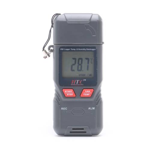 HTC PDF LOG Advanced Humidity and Temperature Data Logger with High-Precision Sensors, Wide Measurement Range, Large Data Storage Capacity, USB Connectivity, Automatic PDF Report Generation, LCD Display, and Long Battery Life