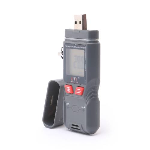 HTC PDF LOG Advanced Humidity and Temperature Data Logger with High-Precision Sensors, Wide Measurement Range, Large Data Storage Capacity, USB Connectivity, Automatic PDF Report Generation, LCD Display, and Long Battery Life