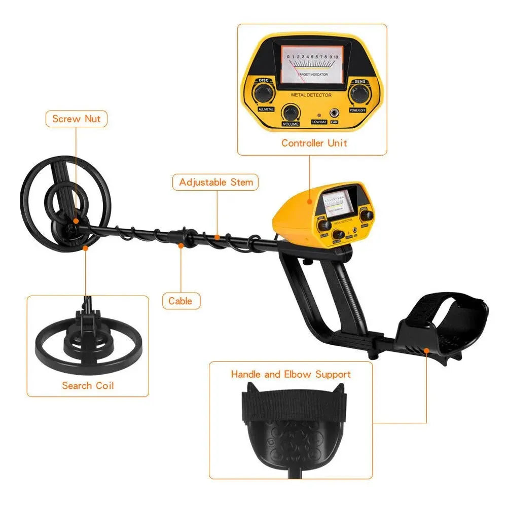 Real Instruments MD-5090 Professional Underground  Metal Detector – High Sensitivity with Analog Target Indicator, Adjustable Discrimination & Waterproof Coil – Ideal for Treasure Hunting, Coins, Relics & Jewelry
