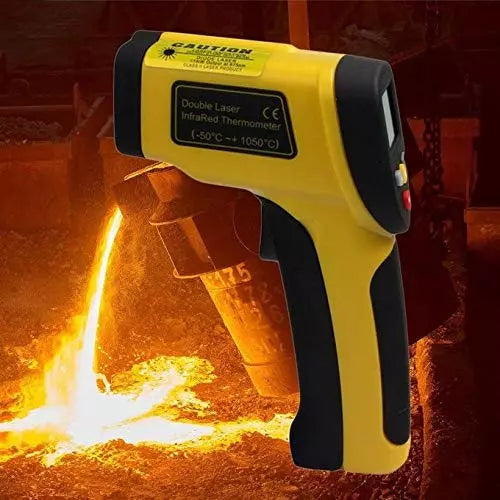 Real Instruments Laser Infrared Thermometer Non-Contact Digital Handheld Temperature Gun With Back Light LCD Display IR Thermometer For Industrial, Kitchen Cooking, Ovens (IR-1050)