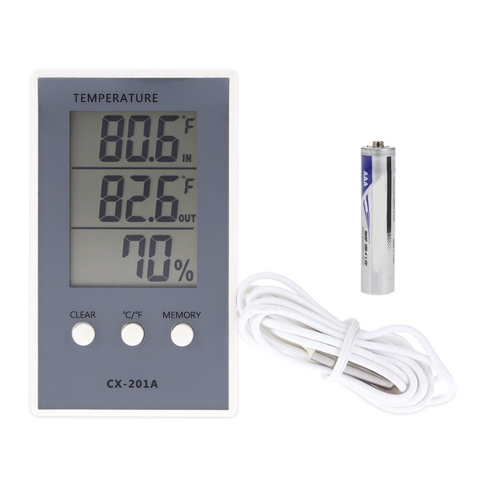Real Instruments CX-201A LCD Digital Thermometer Hygrometer Indoor/Outdoor Fish Tank Temperature Humidity Measurer Weather Station Tester