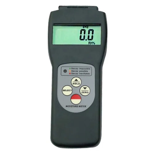 Real Instruments Grain Moisture Meter MC-7806 with 0-50% Moisture Range, -10°C to 65°C Temperature Measurement, Stainless Steel Probe, LCD Display, Automatic Calibration, Data Hold Function, and Durable Portable Design for Agriculture and Quality Control