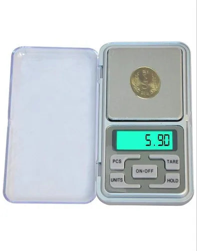 Real Instruments Digital Scale MH-500, Digital Pocket Scale, LED Backlight Display, 0.01-500g for Kitchen Jewelry, Medicine, Tea, Yeast, Coffee, Gold, Silver, Herb and Others, Balance Weight Gram Scale, Silver