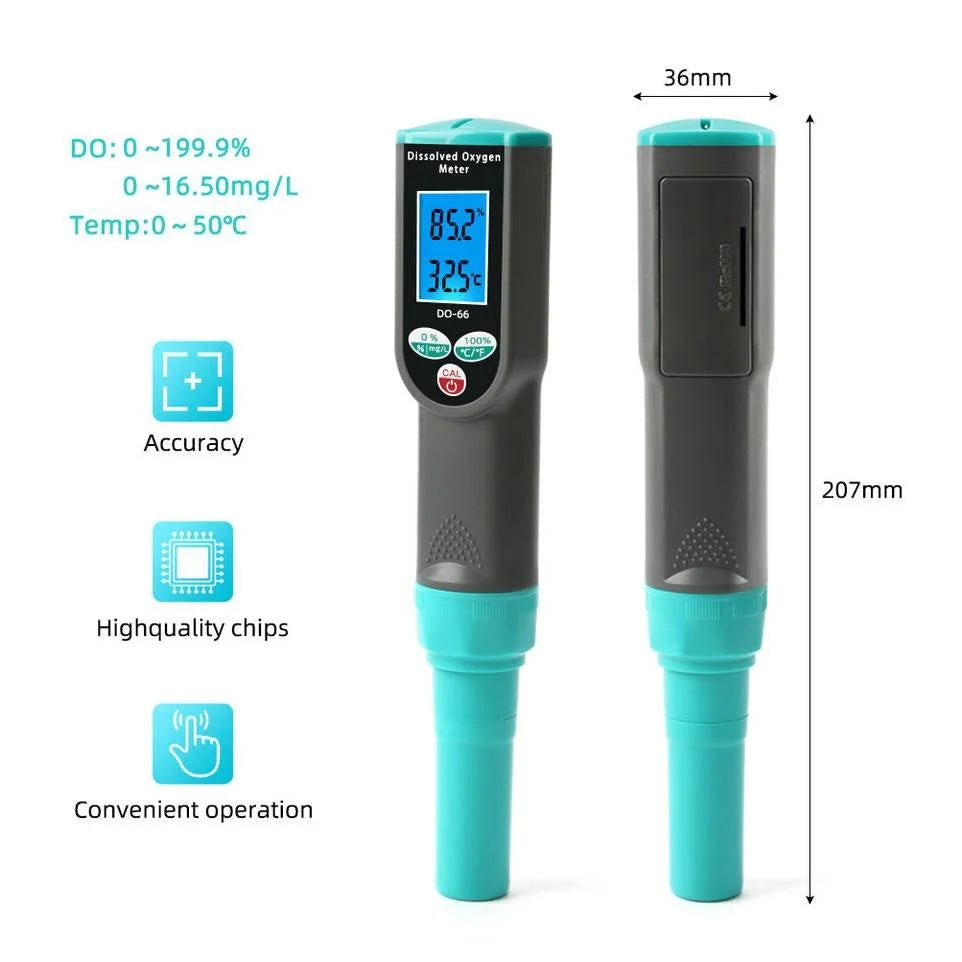 Real Instruments Pen Type DO-66 Dissolved Oxygen Meter with High-Accuracy Measurements,Automatic Calibration,Temperature Compensation,Waterproof Design & Versatile Applications for Aquaculture, Environmental Monitoring, Water Treatment & Laboratory Use