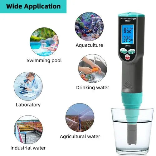 Real Instruments Pen Type DO-66 Dissolved Oxygen Meter with High-Accuracy Measurements,Automatic Calibration,Temperature Compensation,Waterproof Design & Versatile Applications for Aquaculture, Environmental Monitoring, Water Treatment & Laboratory Use