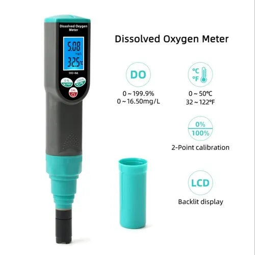 Real Instruments Pen Type DO-66 Dissolved Oxygen Meter with High-Accuracy Measurements,Automatic Calibration,Temperature Compensation,Waterproof Design & Versatile Applications for Aquaculture, Environmental Monitoring, Water Treatment & Laboratory Use