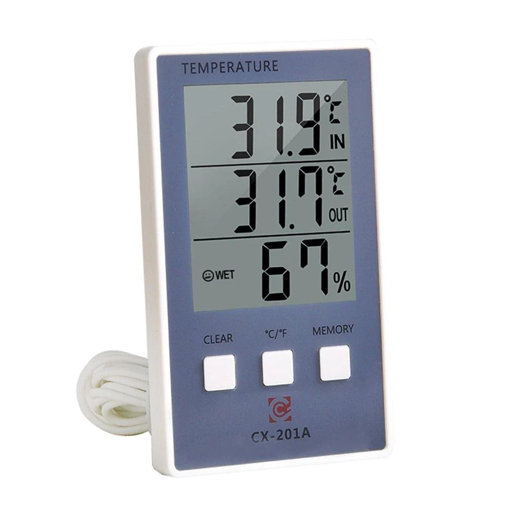 Real Instruments CX-201A LCD Digital Thermometer Hygrometer Indoor/Outdoor Fish Tank Temperature Humidity Measurer Weather Station Tester