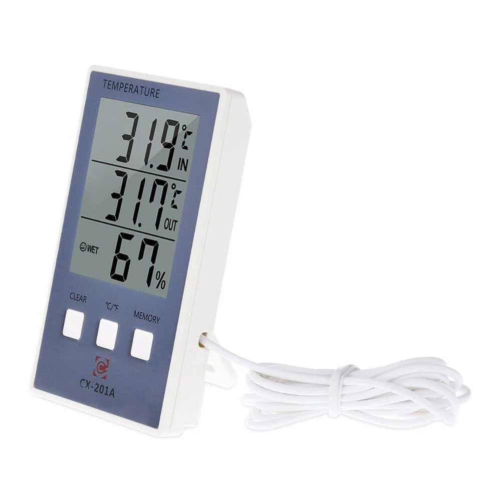 Real Instruments CX-201A LCD Digital Thermometer Hygrometer Indoor/Outdoor Fish Tank Temperature Humidity Measurer Weather Station Tester