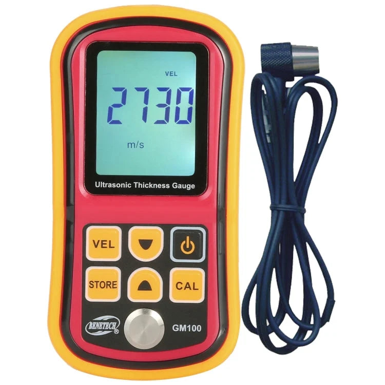 Real Instruments Ultrasonic Thickness Gauge - High Precision, Wide Measuring Range, and User-Friendly LCD Display for Accurate Thickness Measurements - GM100