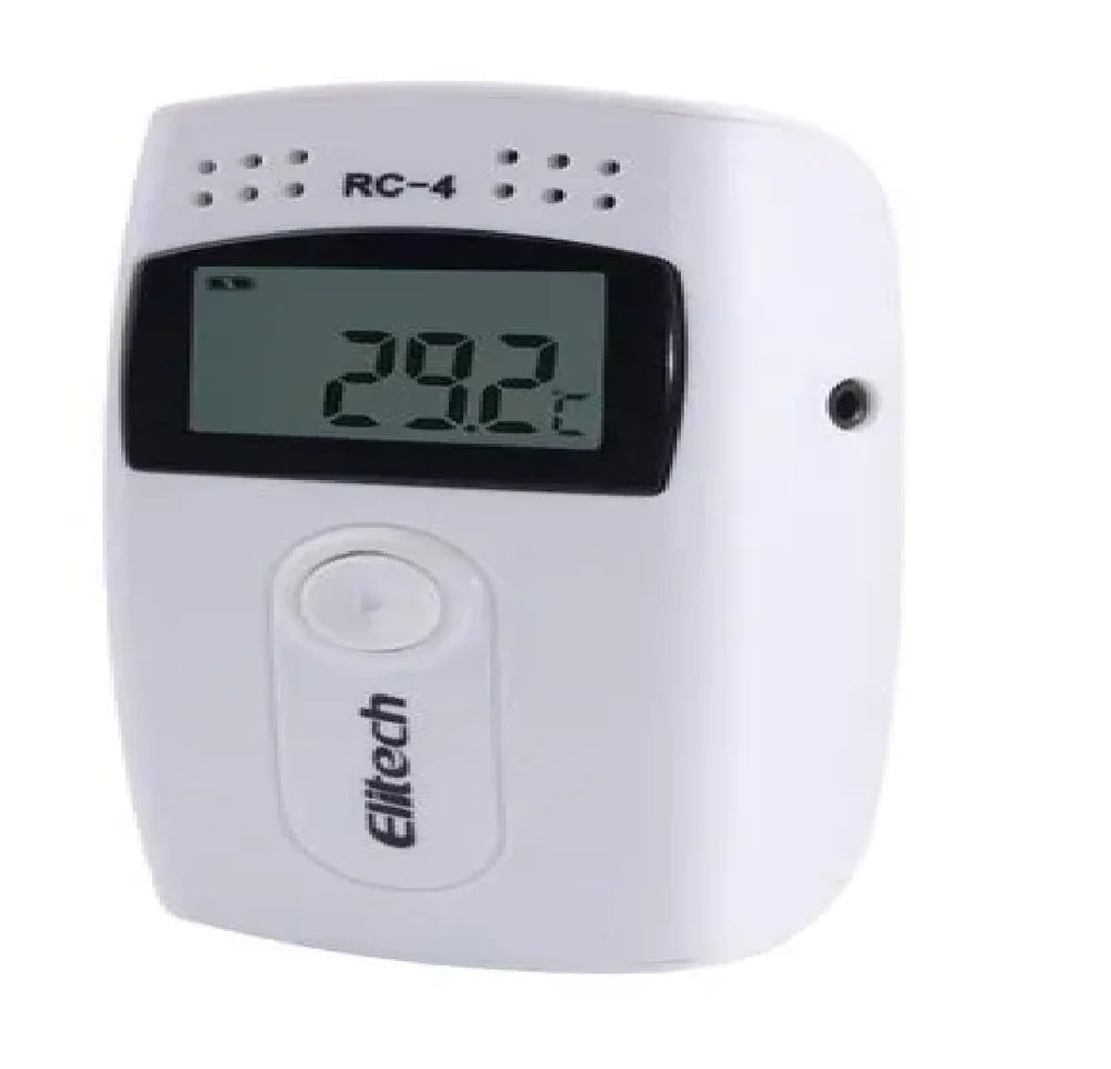 Real Instruments Elitech RC-4 High-Precision Temperature Data Logger with Wide Measurement Range, Large Memory Capacity, USB Connectivity, LCD Display, Replaceable Battery & Automatic PDF/Excel Report Generation for Cold Chain, Medical, Food & Industrial
