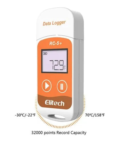Real Instruments Elitech RC-5+ PDF USB Temperature Data Logger Reusable Recorder 32000 Points High Accuracy