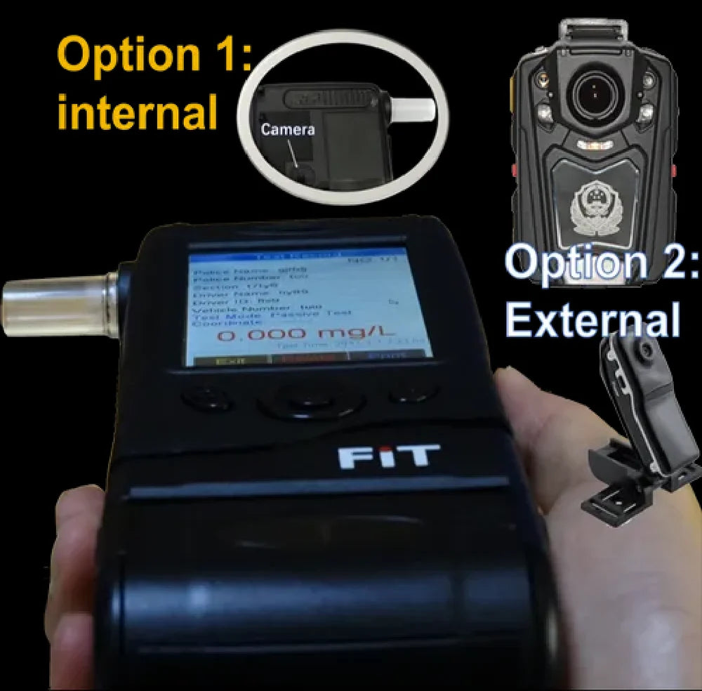 Real Instruments FiT333 Professional Digital Alcohol Breath Analyzer with Advanced Fuel Cell Sensor Technology, 3.2-Inch TFT Touch Screen Display, Built-in Thermal Printer, BAC Measurement, Large Data Storage Capacity, Rechargeable Battery, AT-17