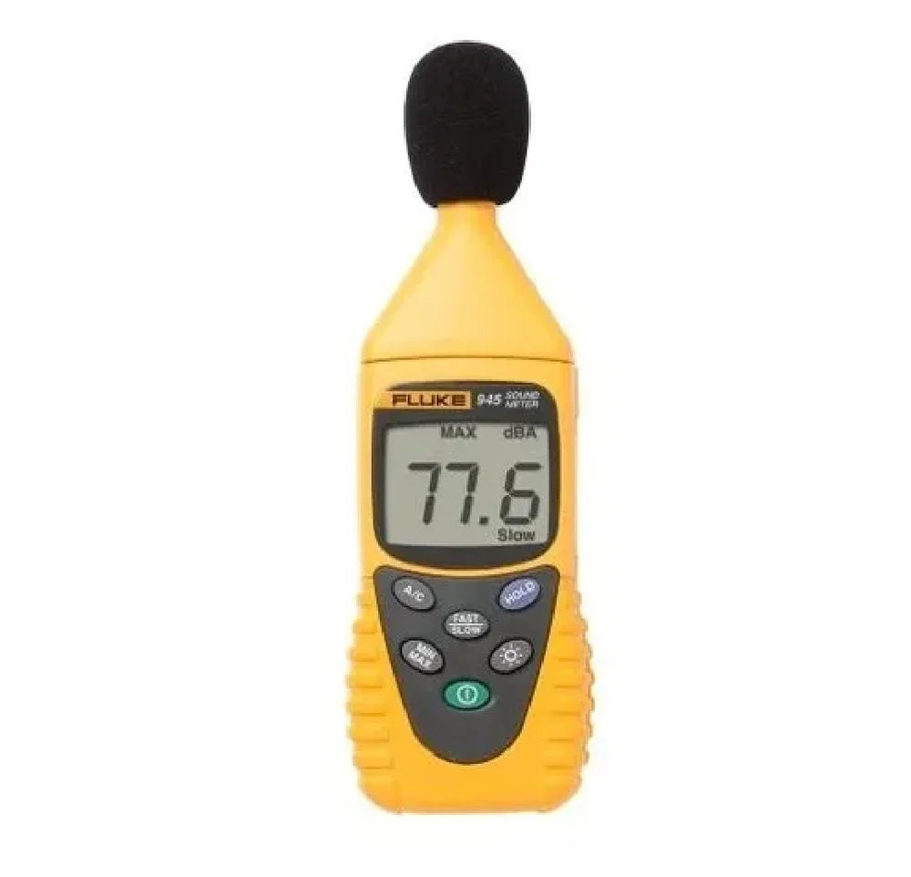 Fluke 945 Digital Sound Level Meter Range 30 dB to 130 dB, A-Weighting, C-Weighting & Flat Frequency Response, Fast/Slow Modes, LCD Display Data Hold Function, Auto Power Off for Environmental, Occupational & Construction Noise Monitoring