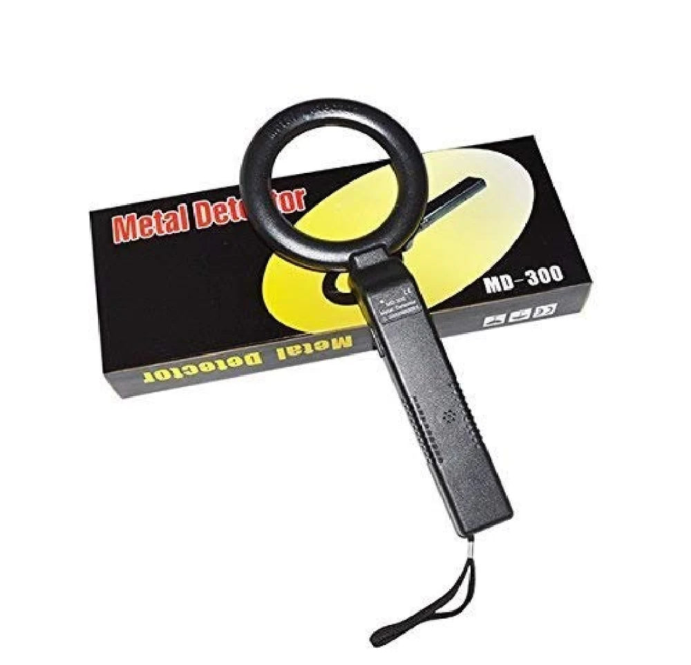 Real Instruments Metal Detector MD-300 Handheld Lightweight Security Scanner with Adjustable Sensitivity 22 kHz Operating Frequency, Audio, Visual & Vibration Alerts 9V Battery-Powered for Security, Industrial, Examination Rooms & Exploration Applications