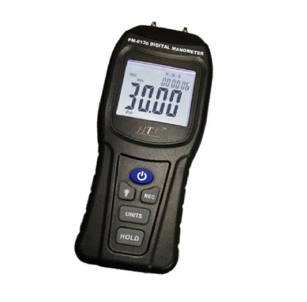 Real Instruments HTC PM-6130 Digital Manometer - Advanced Precision Instrument for Multi-Range Pressure Measurement up to 30 PSI with Backlit LCD Display, Multiple Pressure Units, and Enhanced Portability