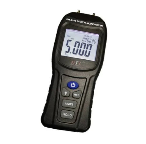 HTC PM-6105 Digital Manometer - High-Precision Pressure Measurement Device with Multi-Unit Capability, Backlit LCD Display, Compact Design, and Enhanced Portability for Accurate Monitoring up to 5 PSI