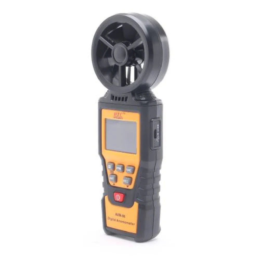 HTC AVM-06 Digital Anemometer with Multi-Unit Wind Speed Measurement, Airflow & Temperature Sensing, Max/Min Recording, Data Hold Function, Auto Power Off & LCD Display for HVAC, Industrial, Environmental and Outdoor Applications