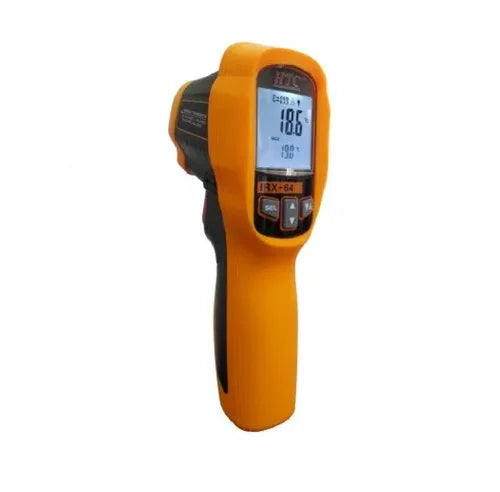 HTC IRX-64 Infrared Thermometer with Dual-Laser Targeting, Non-Contact Digital Measurement, Adjustable Emissivity, Fast Response Time, Backlit LCD Display and Long-Distance Spot Ratio for Industrial, Automotive, HVAC & Laboratory, IRX-64