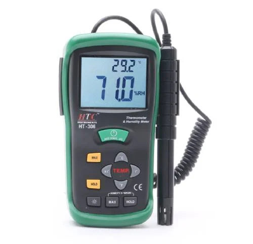 Real Instruments HTC HT-306 Advanced Thermo Hygrometer with Dual Digital LCD Display, Wide Temperature and Humidity Range, Fast Response, and Precision Measurement for Industrial, Laboratory, and HVAC Applications