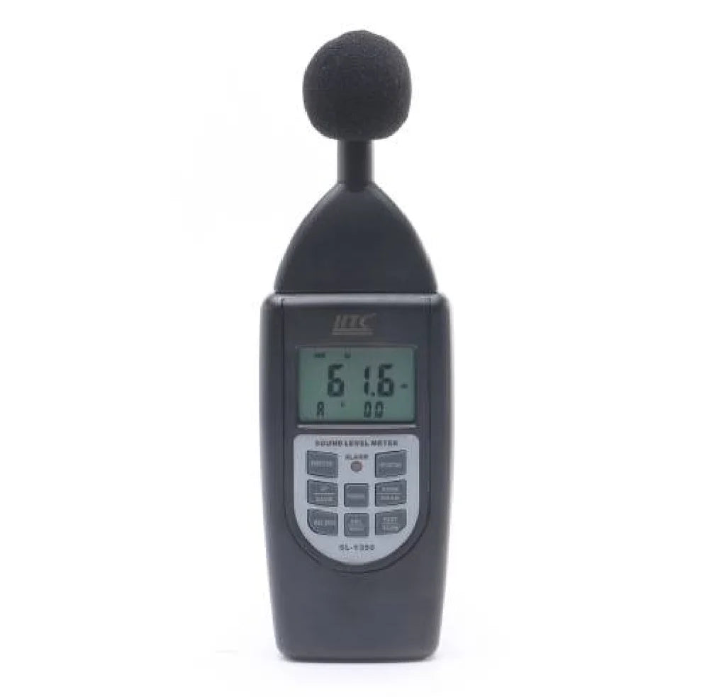 HTC Digital Sound Level Meter Model SL-1350 with A, C & Flat Frequency Weighting, LCD Display, and Adjustable Response Time for Accurate Sound Pressure Level Measurement in Industrial, Environmental, and Occupational Applications, SL-1350