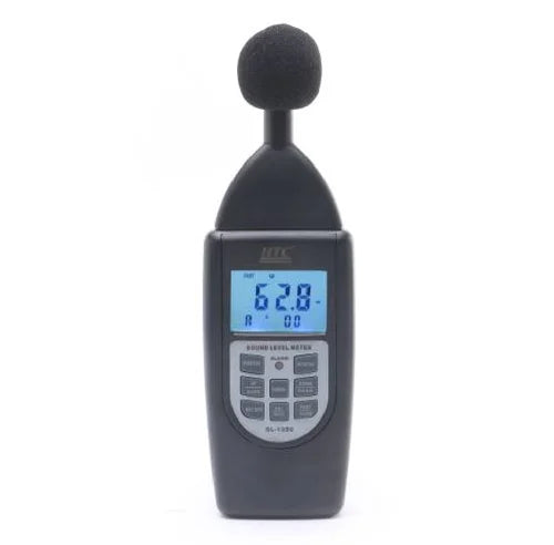 HTC Digital Sound Level Meter Model SL-1350 with A, C & Flat Frequency Weighting, LCD Display, and Adjustable Response Time for Accurate Sound Pressure Level Measurement in Industrial, Environmental, and Occupational Applications, SL-1350