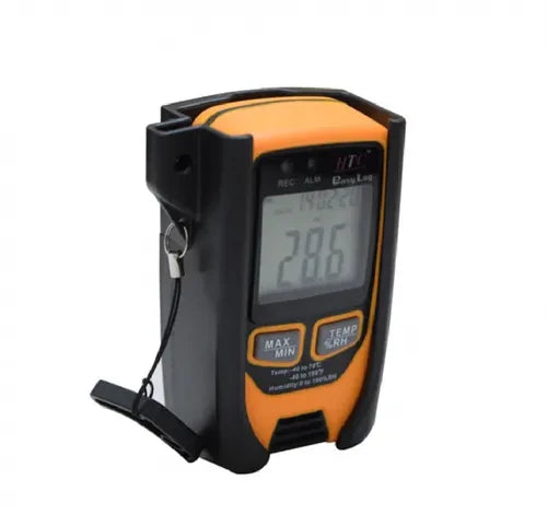 HTC Easy Log High-Precision Temperature and Humidity Data Logger with Wide Measurement Range, Large Memory Capacity, Customizable Sampling Intervals, USB Connectivity, LED Indicators, Replaceable Battery, and Automatic Report Generation