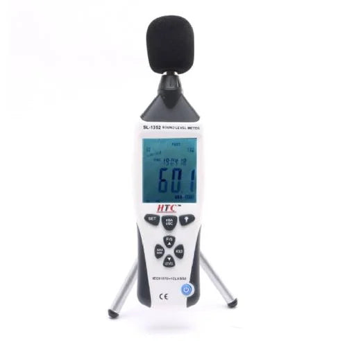 HTC SL-1352 Digital Sound Level Meter Range from 30 dB to 130 dB, A-Weighting & C-Weighting, Fast/Slow Response Modes, LCD Display with Backlight, Data Hold Function, Auto Power Off for Industrial, Environmental & Occupational Noise