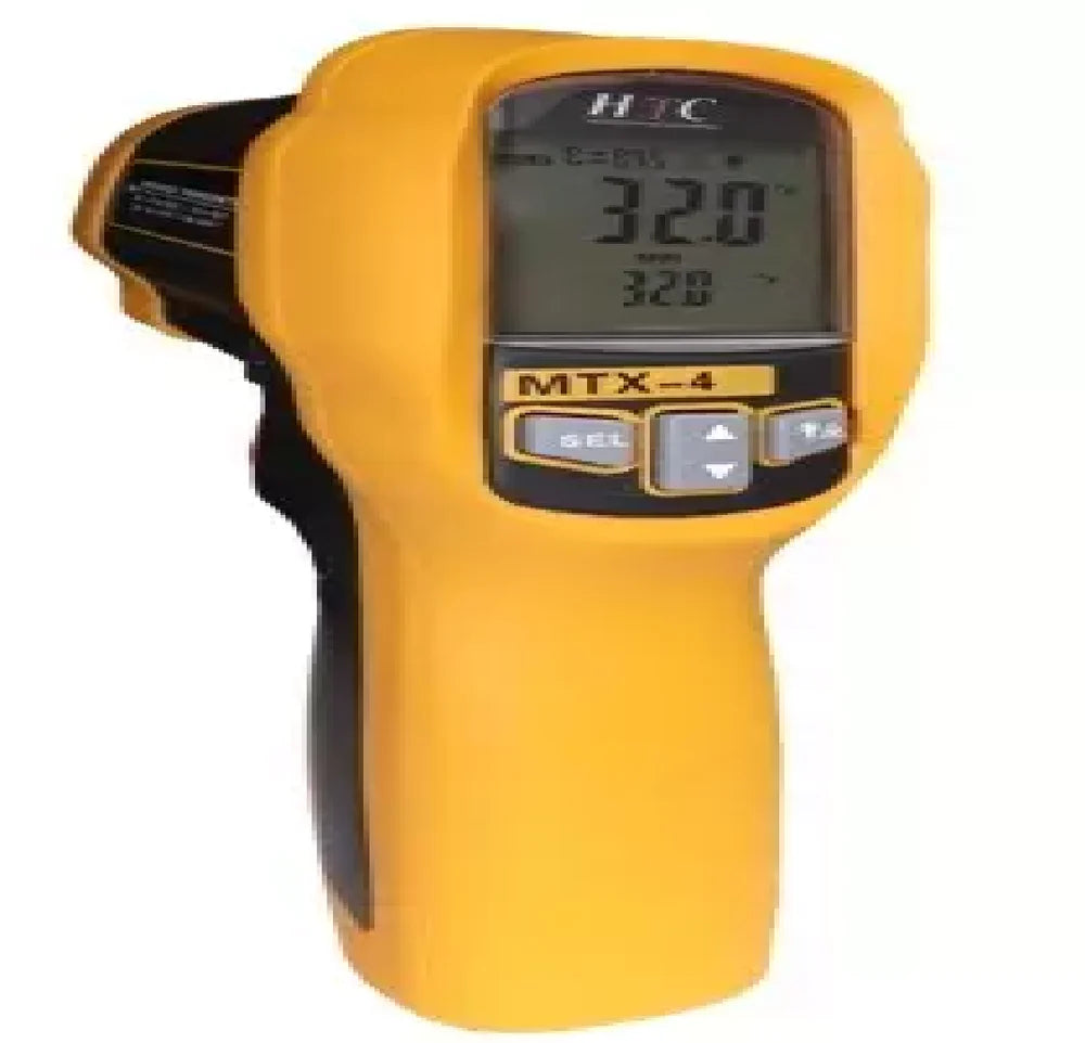 HTC MTX-4 High-Precision Infrared Thermometer with Dual-Laser Targeting, Wide Temperature Range, Non-Contact Digital Temperature Measurement, Adjustable Emissivity, Fast Response Time, Backlit LCD Display & Long-Distance Spot Ratio, MTX-4