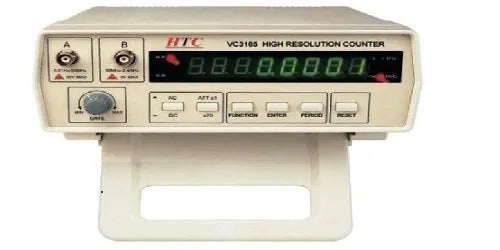 Real Instruments HTC VC-3165 High-Precision Digital Frequency Counter with Dual Channel Input, Wide Frequency Range from 0.01 Hz to 2.4 GHz, Adjustable Gate Time, 8-Digit LED Display, and Stable Operation for Electronic Testing and Laboratory Applications