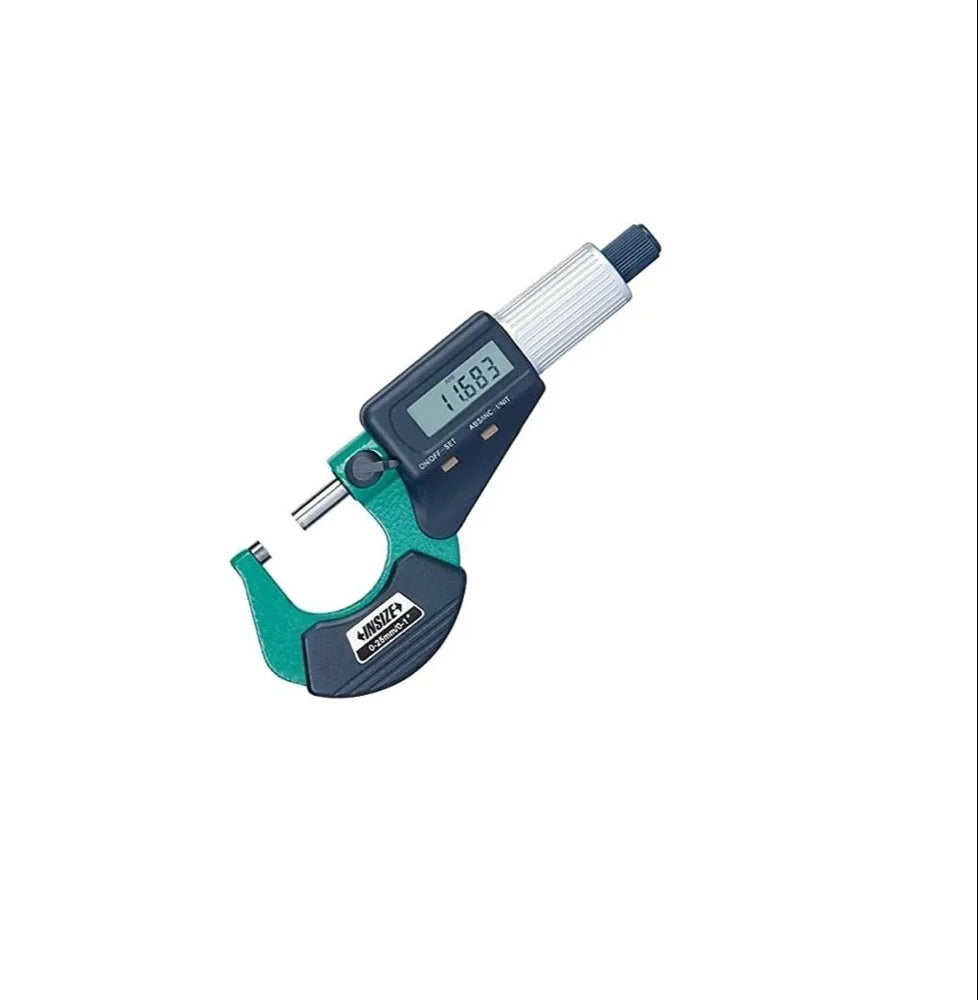 High-Precision Insize 0-25mm Digital Outside Micrometer 3109 with Large LCD Display Dual Unit Conversion Carbide-Tipped Measuring Faces Ratchet Stop Mechanism & Advanced Accuracy for Precision Engineering & Industrial Applications, MM-07