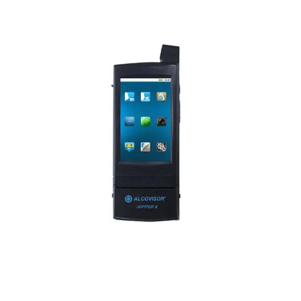 Real Instruments Jupiter X Professional Digital Alcohol Breath Tester with Advanced Fuel Cell Sensor Technology, 4.3-Inch Touchscreen Display, Built-in Camera, Thermal Printer, GPS Tracking, 4G Wi-Fi Connectivity, BAC & Large Data Storage Capacity, AT-09