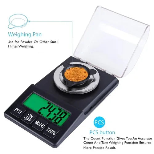 Real Instruments Professional Digital Weighing Scale KW-3018 Digital Pocket Weighing Scale/Carat Scale - 0.001g/1mg - 60g - Ideal for Diamond, Gems, Precious Stones, Gold etc.