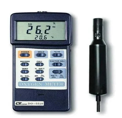 Lutron DO-5510 High-Accuracy Dissolved Oxygen Meter, Automatic Calibration, Temperature Compensation, Polarographic Probe, IP65 Waterproof Design for Water Quality Monitoring, Aquaculture, Environmental Testing & Laboratory Research