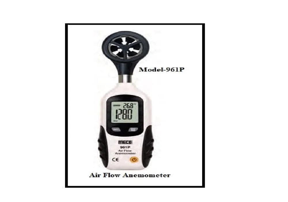 Meco 961P High-Accuracy Digital Anemometer with Large LCD Display, Multi-Unit Wind Speed Measurement in m/s, km/h, ft/min, mph, and knots, Data Hold Function, Max/Min Recording, Auto Power Off, and Battery-Powered Handheld Design , 961P