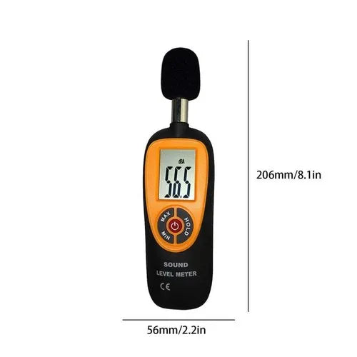 Real Instruments HT-90A Digital Sound Level Meter 30 dB to 130 dB Range, A-Weighting & C-Weighting, Fast/Slow Response Modes, LCD Display with Backlight, Data Hold Function, Auto Power Off for Industrial, Environmental & Construction Noise Monitoring