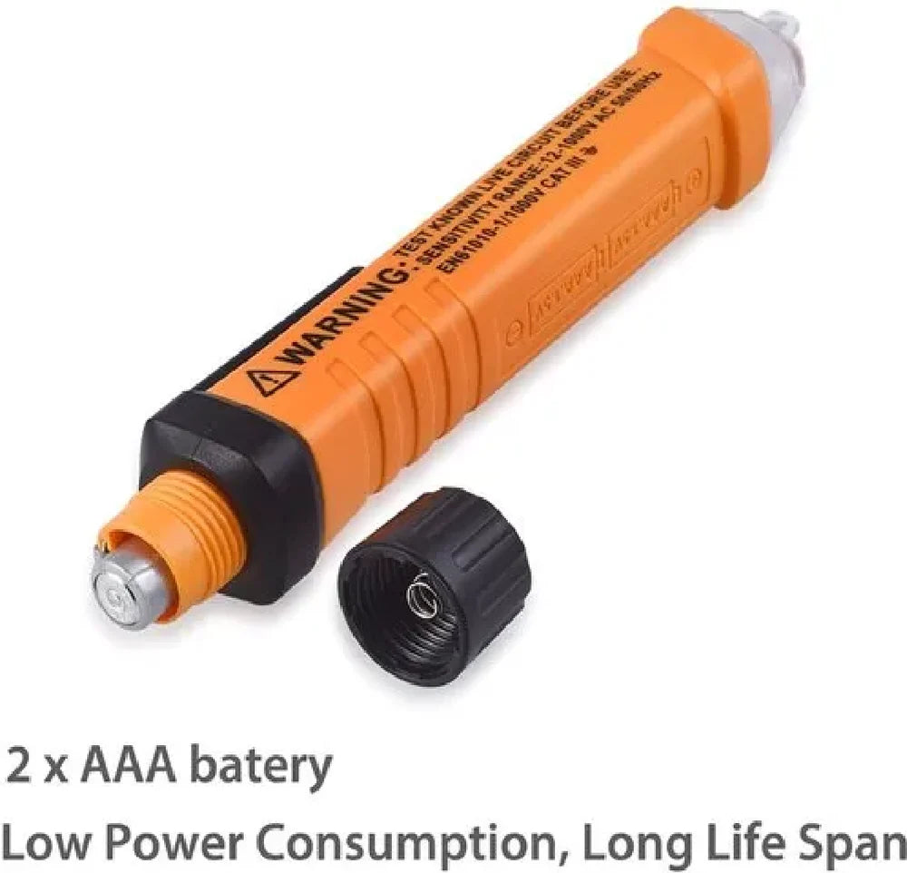 Real Instruments Voltage Tester AC-8 Non-Contact-Based Electrical Tester with AC Voltage Detection Range of 12V to 1000V, LED Indicators, Audible Buzzer, Continuity Test Function, Durable Shock-Resistant Body, and Portable Design for Professional & Home