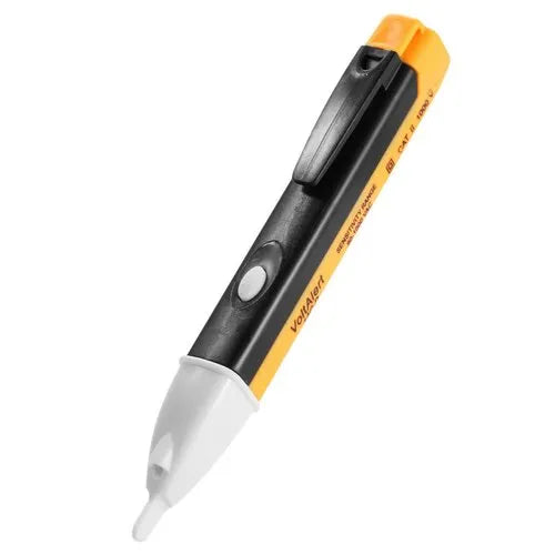 Real Instruments Voltage Tester 90~1000V AC Electric Voltage Power Detector Alert Sensor Tester LED Light Non-Contact Pen,Yellow (1) Battery Powered