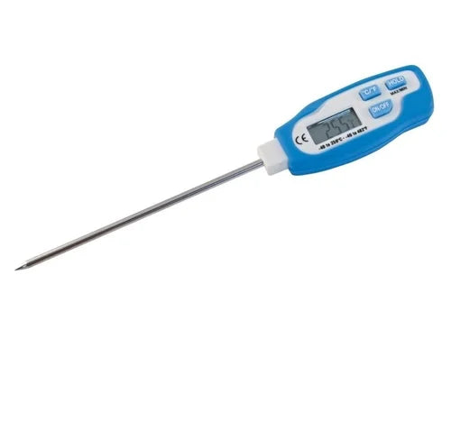 Real Instruments Instant Read Digital Meat Thermometer for Food, Bread Baking, Water, and Liquid. Waterproof and Long Probe with Meat Temp Guide for Cooking, Display with Backlit DTM-902