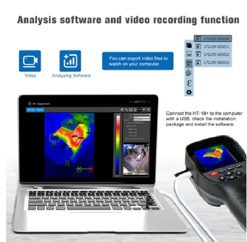 Real Instruments 256X192 Higher IR Resolution HT-18+ Handheld Thermal Camera from HTI - Newest Update, IR Resolution Improved to 256x192 with 25 HZ, 300,000 Pixels, Easy to Read 3.2" Color Display