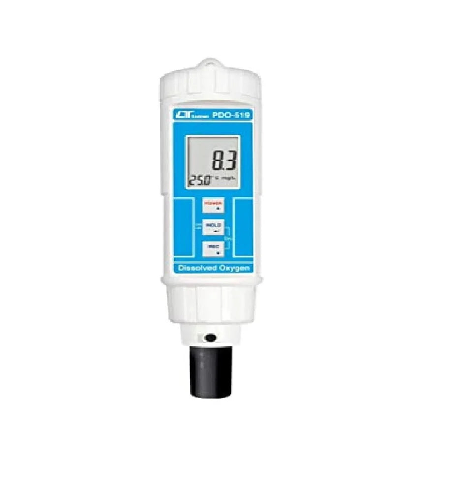 Lutron PDO-519 High-Precision Dissolved Oxygen Meter, Automatic Calibration, Polarographic Probe, Temperature Compensation, IP65 Splashproof Design for Water Quality Testing, Aquaculture, Environmental Monitoring & Laboratory Use