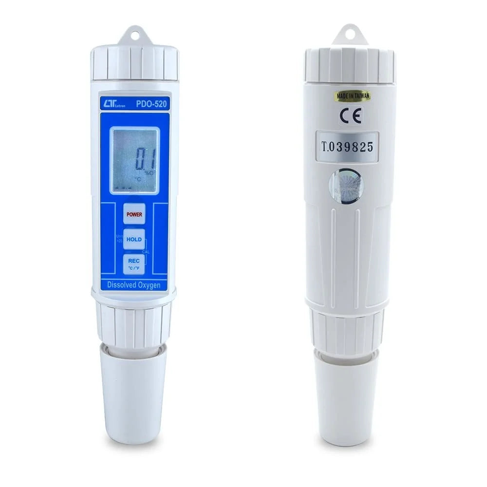 Lutron PDO-520 High-Accuracy Dissolved Oxygen Meter with Comprehensive Measurement Range, Automatic Calibration, Temperature Compensation, IP65 Splashproof Design for Aquaculture, Environmental Analysis, Water Treatment & Laboratory Use