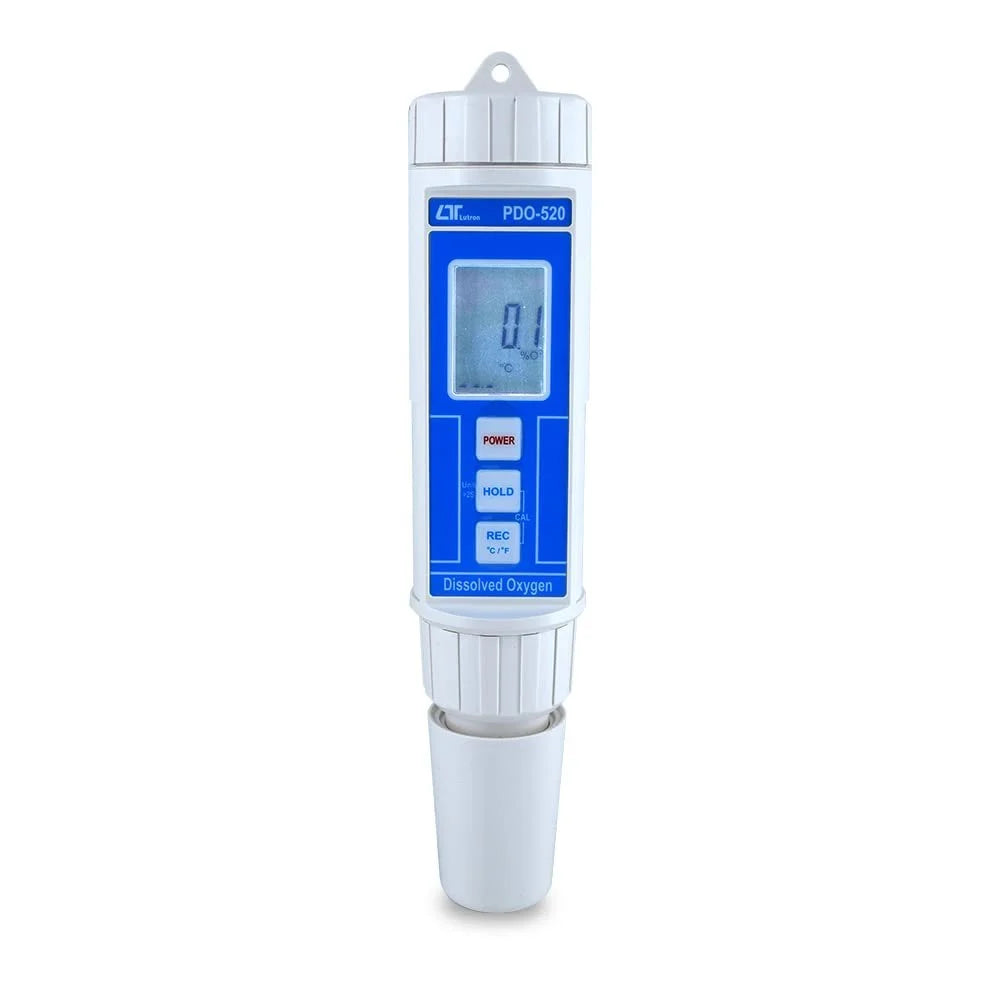 Lutron PDO-520 High-Accuracy Dissolved Oxygen Meter with Comprehensive Measurement Range, Automatic Calibration, Temperature Compensation, IP65 Splashproof Design for Aquaculture, Environmental Analysis, Water Treatment & Laboratory Use