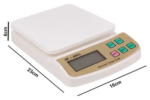 Real Instruments Weighing Scale SF-400A, Digital Weight Machine for kitchen with 10 kg Capacity, 1 g Accuracy, Tare Function, Kitchen Weighing Scale for Shop, Electronic Weight Machine Ideal for Health, Diet.