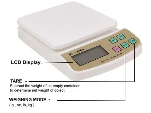 Real Instruments Weighing Scale SF-400A, Digital Weight Machine for kitchen with 10 kg Capacity, 1 g Accuracy, Tare Function, Kitchen Weighing Scale for Shop, Electronic Weight Machine Ideal for Health, Diet.