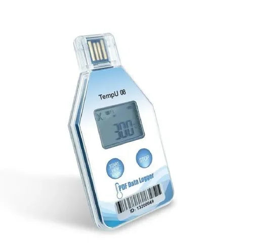 Real Instruments TempU08 High-Precision Temperature Data Logger with Wide Measurement Range, Large Memory Capacity, USB Connectivity, Customizable Sampling Intervals, Alarm Indicators for Cold Chain, Medical, Food and Environmental Monitoring Applications