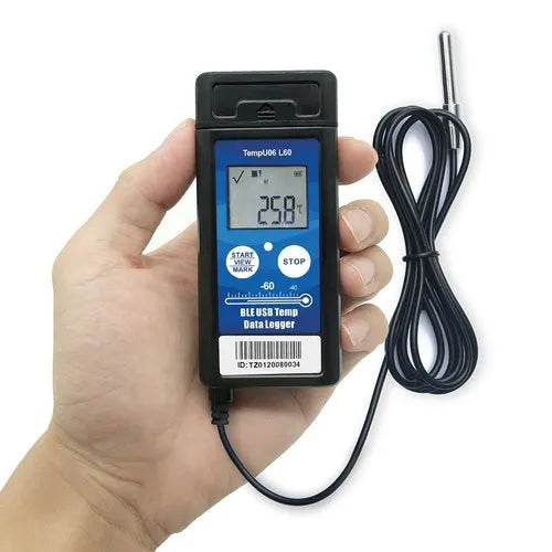 Real Instruments Tempu06 L Temperature Data Logger USB Portable Bluetooth Temperature Recorder Data Recorder Industrial Temperature Measuring Tool for Cold Chain Transport, Tempu06 L